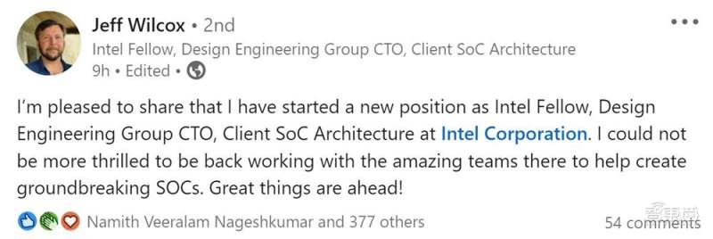 苹果M1芯片总监离职!重返英特尔,将负责所有客户端SoC