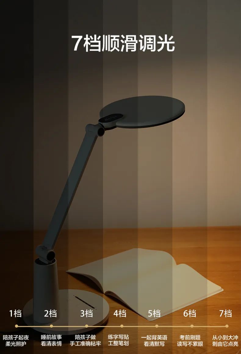 萤石智家护瞳AI学习台灯:支持视觉AI算法语音智能提醒功能