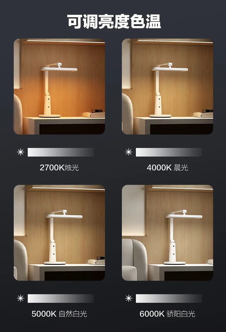 萤石智家护瞳AI学习台灯:支持视觉AI算法语音智能提醒功能