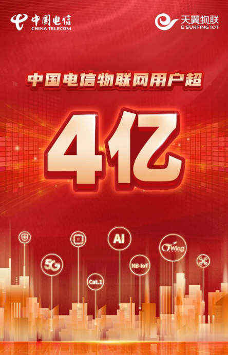 中国电信物联网用户超4亿：超过移动电话用户数