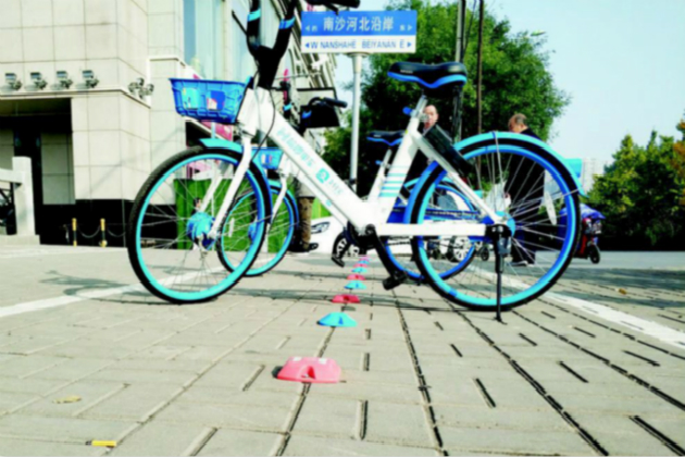 共享单车禁停神器现身上海街头