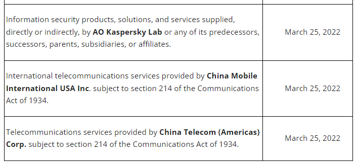美FCC将中国电信和中国移动列入风险清单