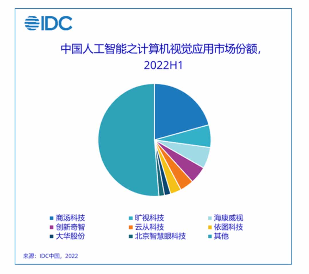 中国人工智能之计算机视觉应用市场份额